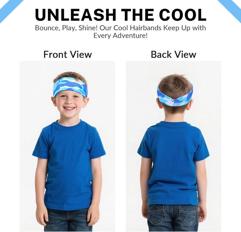 JOLYEAK 6Pcs Kids Athletic Sweatbands,Boys Headbands for Sports,Breathable Elastic Headband for Boys and Girls Basketball, Football, Baseball, Running - Image 4